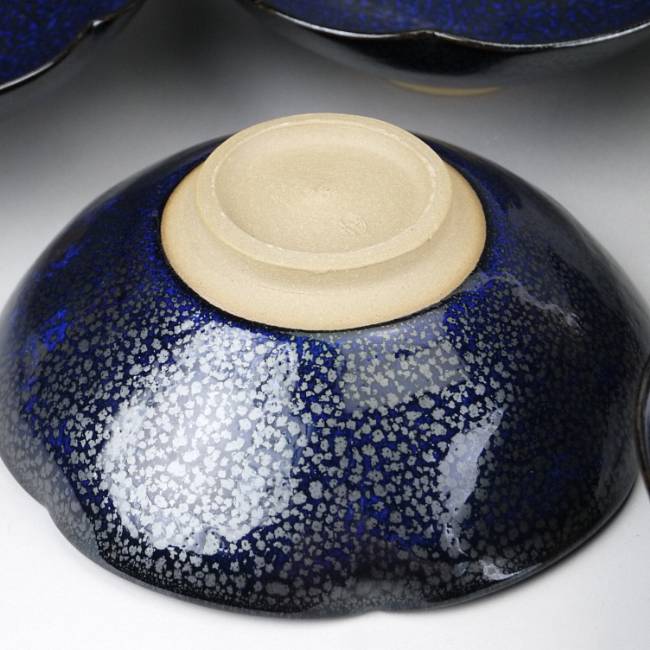 油滴天目輪花鉢揃え 鎌田幸二 - 京焼清水焼 松韻堂