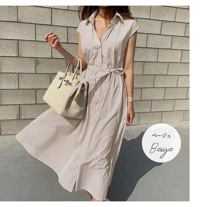楽天市場】ワンピース レディース シャツワンピース ノースリーブ