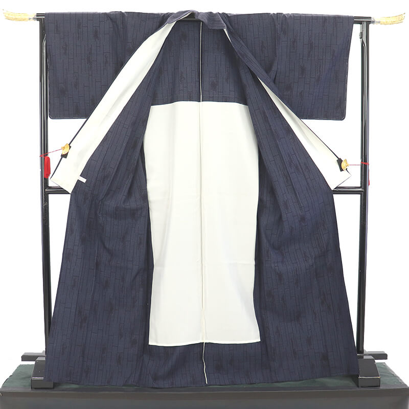 5倍ポイント｜春のカジュアルフェア】【中古】 結城紬 紬単衣 証紙付き