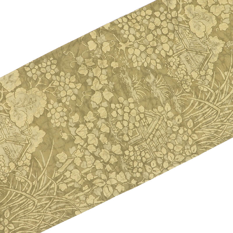 春一番の日に着たい色】【中古】 袋帯 おしゃれ 洒落帯 正絹 全通柄 薄