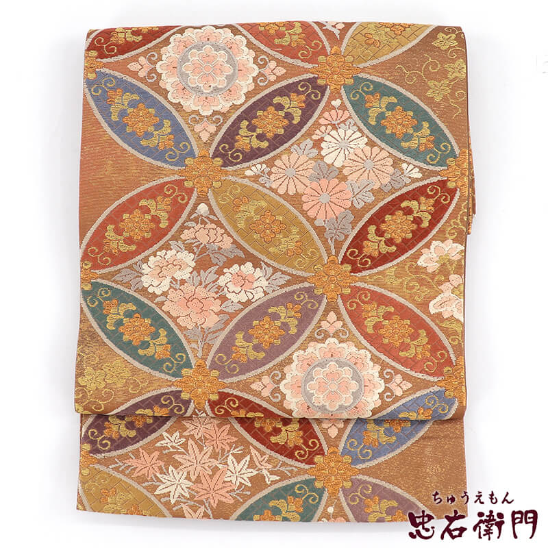 中古】 袋帯 ふくろ帯 リサイクル レディース 正絹 西陣織 麗華七宝文