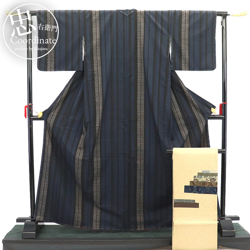 春一番の日に着たい色】【中古】 本場大島紬 おしゃれ袋帯 2点セット