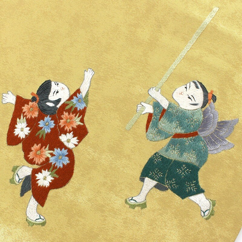 中古】 名古屋帯 九寸名古屋帯 箔地 リサイクル レディース 正絹 金