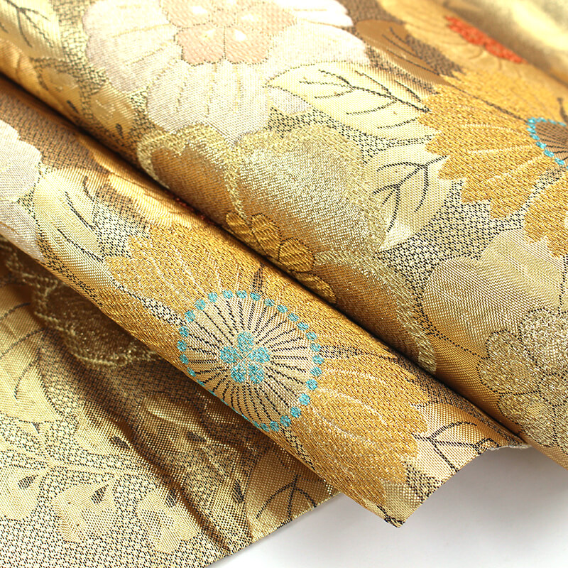 中古】 袋帯 ふくろ帯 礼装用 リサイクル レディース 正絹 金 花柄