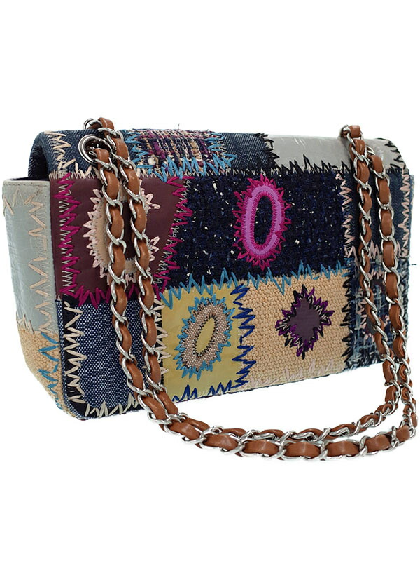 CHANEL】【シルバー金具】シャネル『パッチワーク チェーンショルダー
