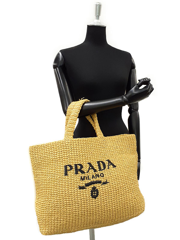 PRADA】プラダ『ラフィア トートバッグ』1BG392 レディース 1週間保証