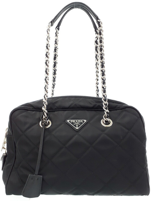 PRADA】プラダ『キルティング ナイロン チェーンショルダーバッグ