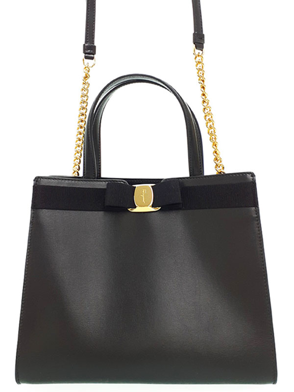 Salvatore Ferragamo】フェラガモ『ヴァラ リボン 2WAYトートバッグ