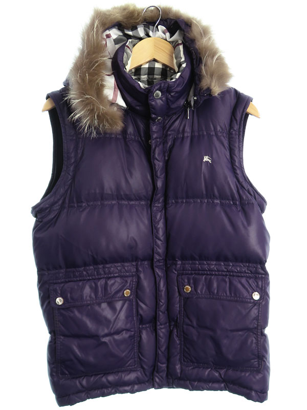 BURBERRY BLACK LABEL】【シルバーフォックスファー】バーバリー