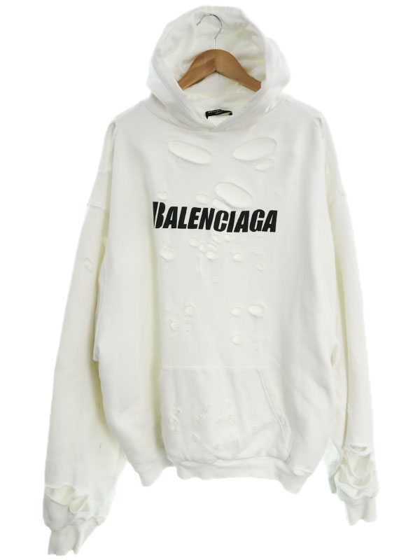 BALENCIAGA】バレンシアガ『ロゴ デストロイ加工 スウェットプル