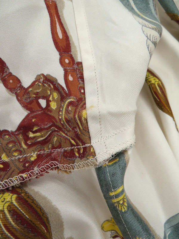 HERMES】エルメス『シルク 長袖シャツ MUSEE 博物館 size40