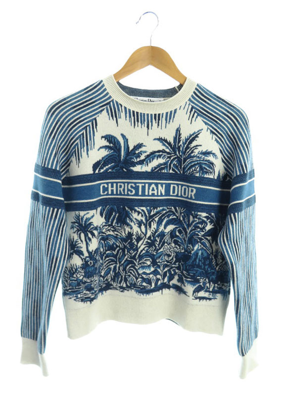 Christian Dior】クリスチャンディオール『パームツリー カシミヤ混