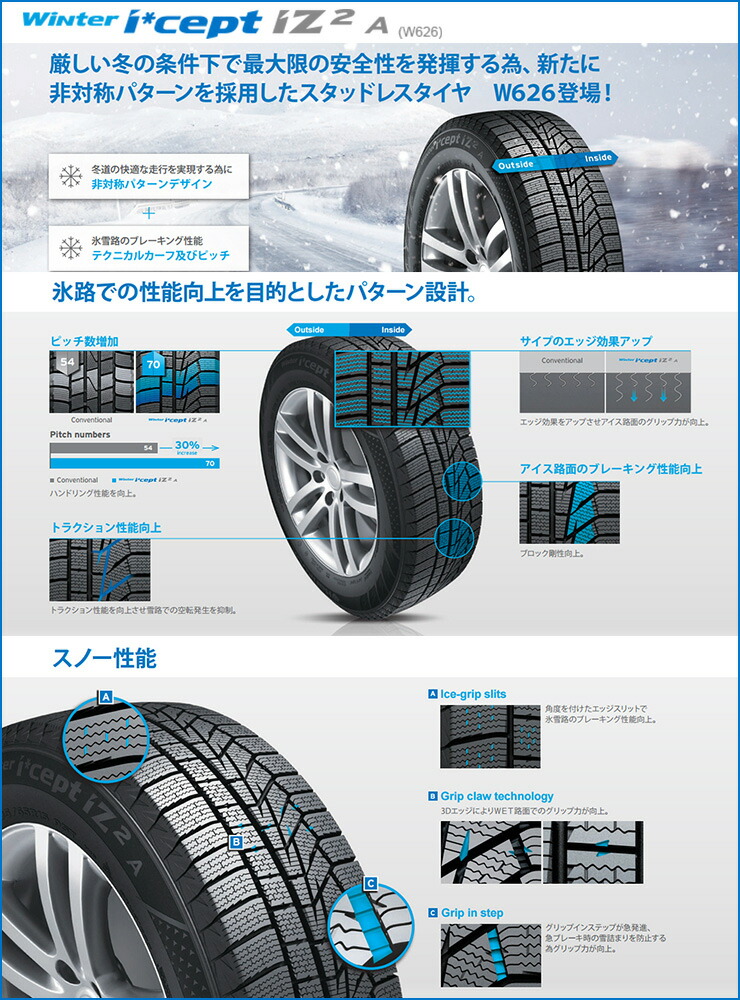 HANKOOK(ハンコック) Winter i*cept IZ2 (W626)の16インチの