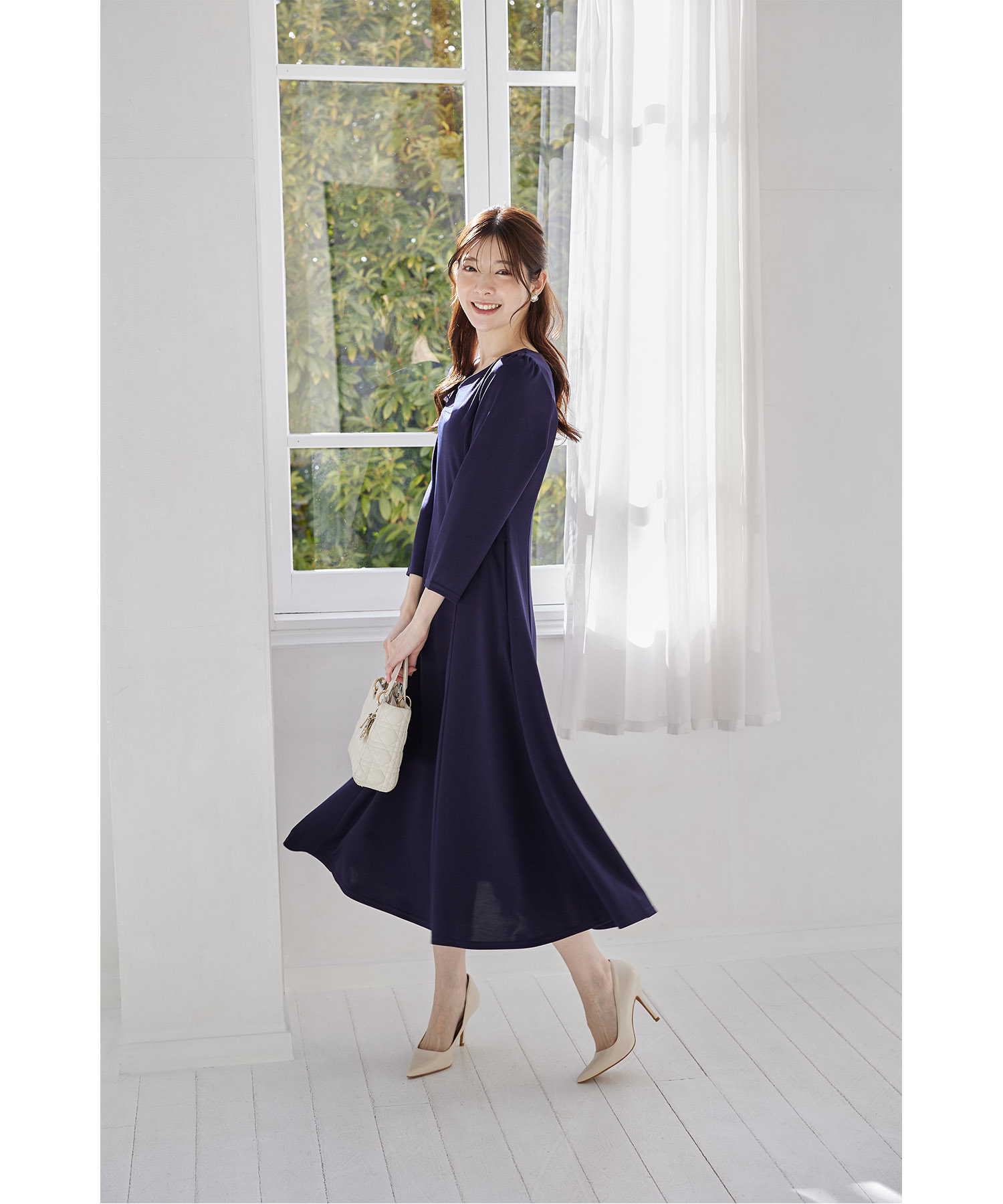 UVカット＆接触冷感♪ハートネックフレアワンピース