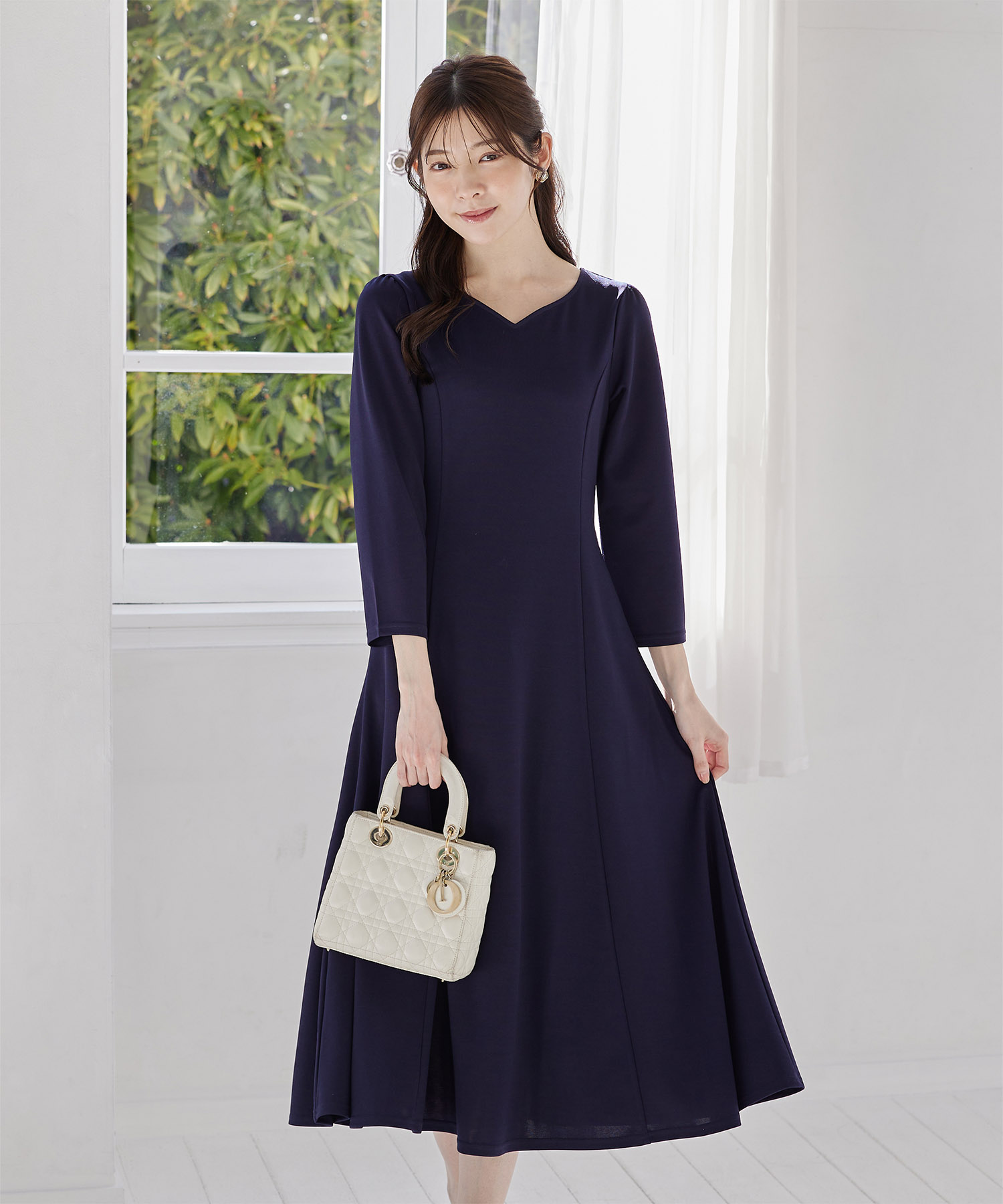 UVカット＆接触冷感♪ハートネックフレアワンピース