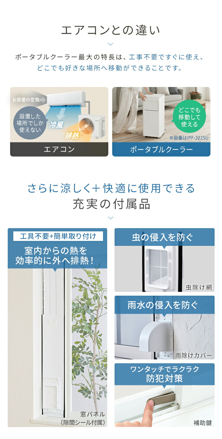 楽天市場】☆楽天1位☆ ポータブルクーラー 工事不要 アイリスオーヤマ