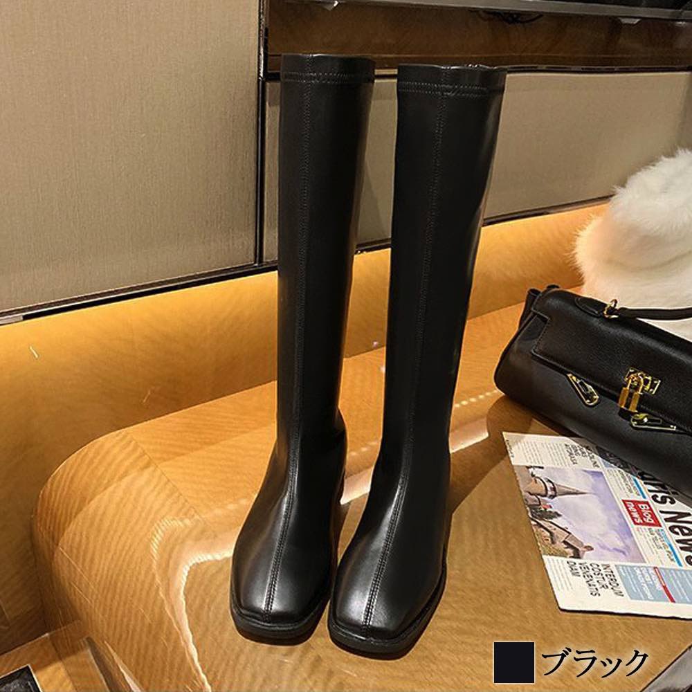 楽天市場】ロングブーツ レディース エコレザーロングブーツ 疲れない