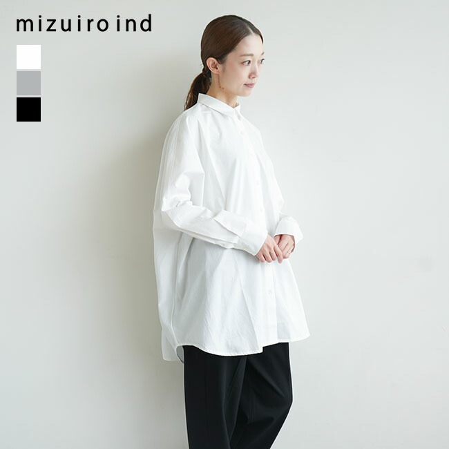 3-230044]mizuiro ind(ミズイロインド)ワイドシャツ/トップス/ブラウス