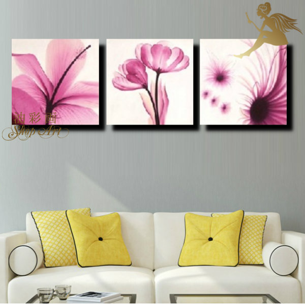 楽天市場】モダン インテリア アートパネル『3パネルSET ピンクのお花