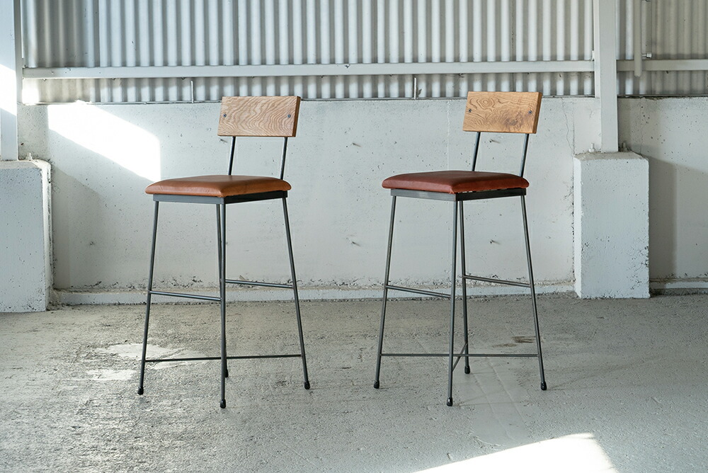 楽天市場】SIKAKU シカク SK CHAIR 本革 カウンターチェア スチール