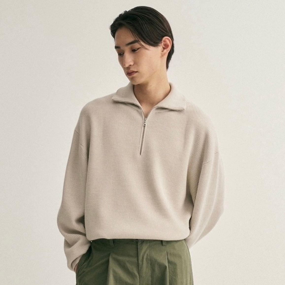 ANOTHER OFFICE - 【残り一点】Volume Half Zip Up Knit | ACRMTSM