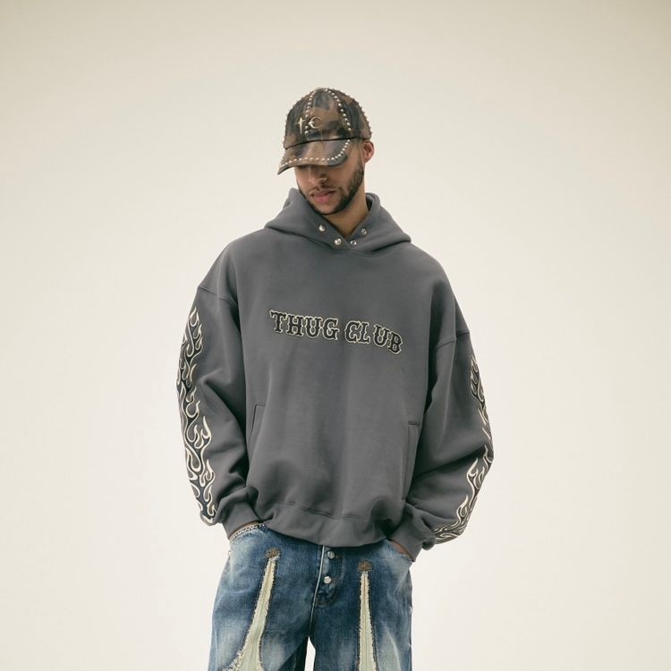 Thug Club - 【残り一点】Leather Flame Hoodie | ACRMTSM ONLINE STORE