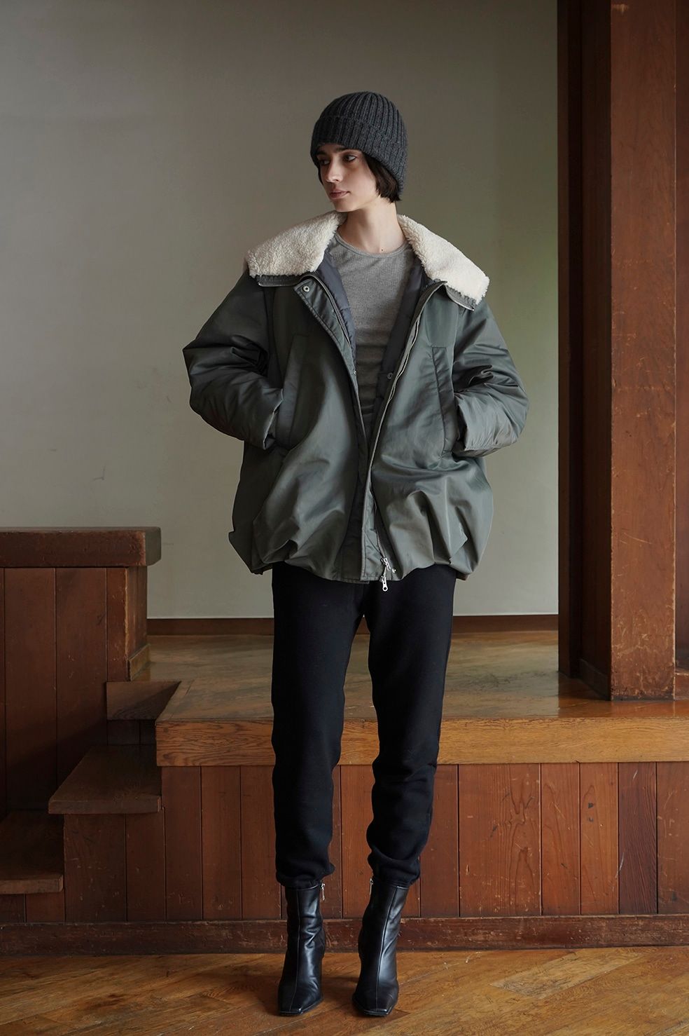 CLANE - ミリタリージャケット - BALLOON DESIGN HOODED N3B KHIKI