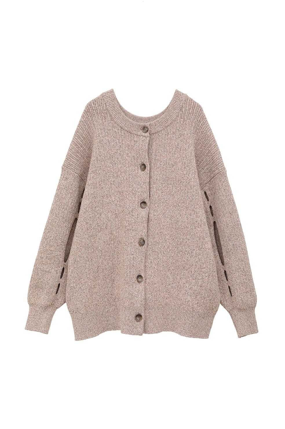 CLANE - ダブルフェイス ニットカーディガン - FACE COLOR MIX HOLE