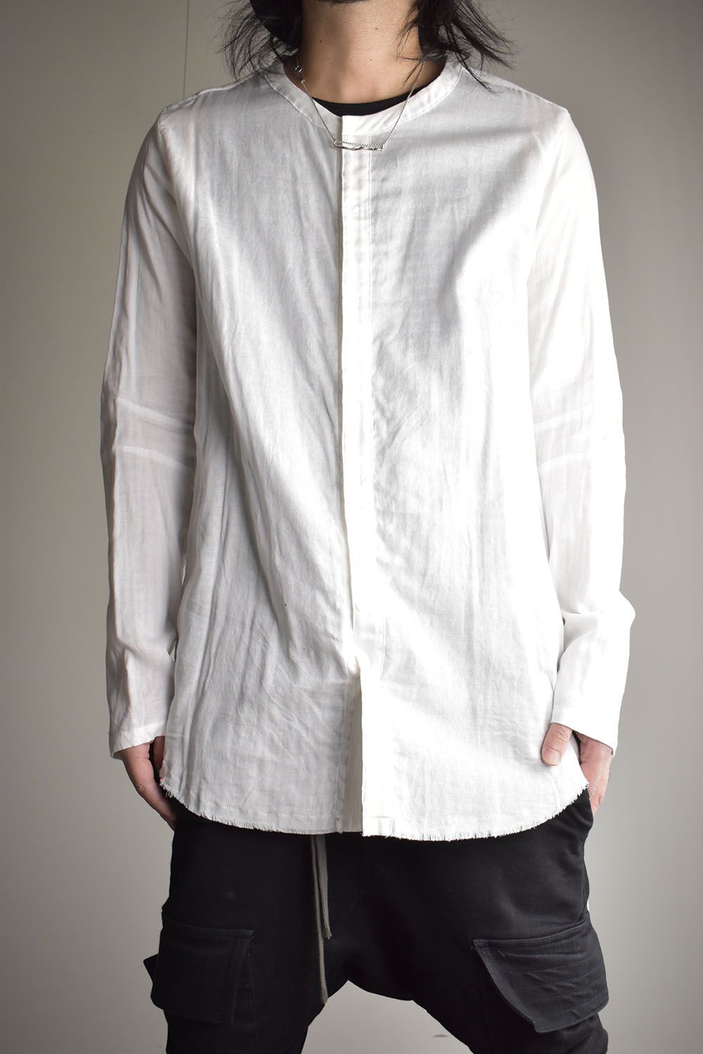 nude:masahiko maruyama - Round Neck Reversible Gauze Shirt