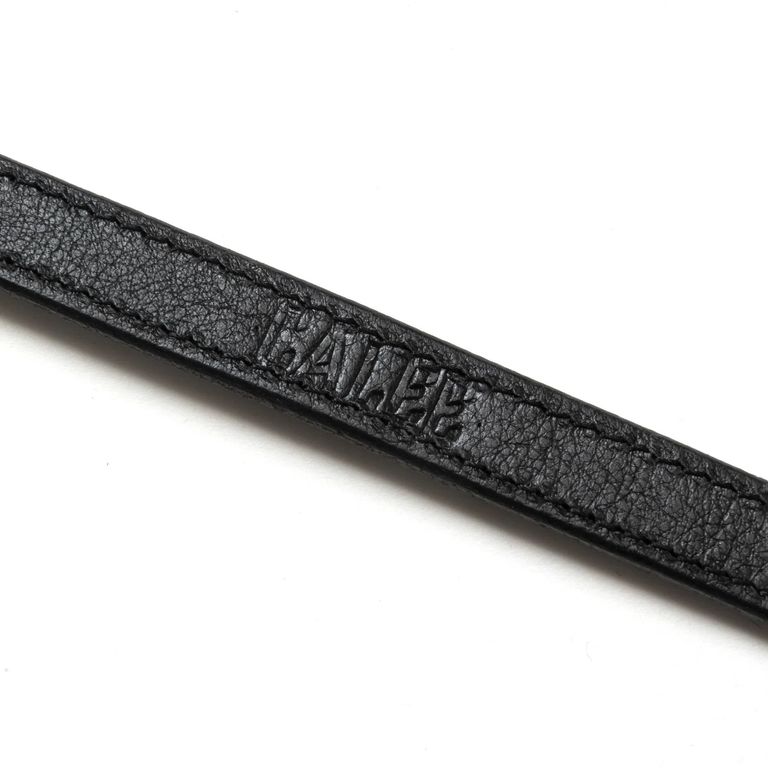 CALEE - STUDS LEATHER LONG KEY RING (BLACK) / スタッズ レザー