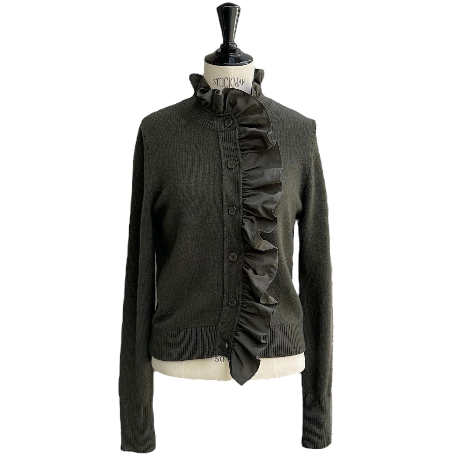 CECILIE BAHNSEN - フロントフリル カーディガン / カーキ / 24AW NEW