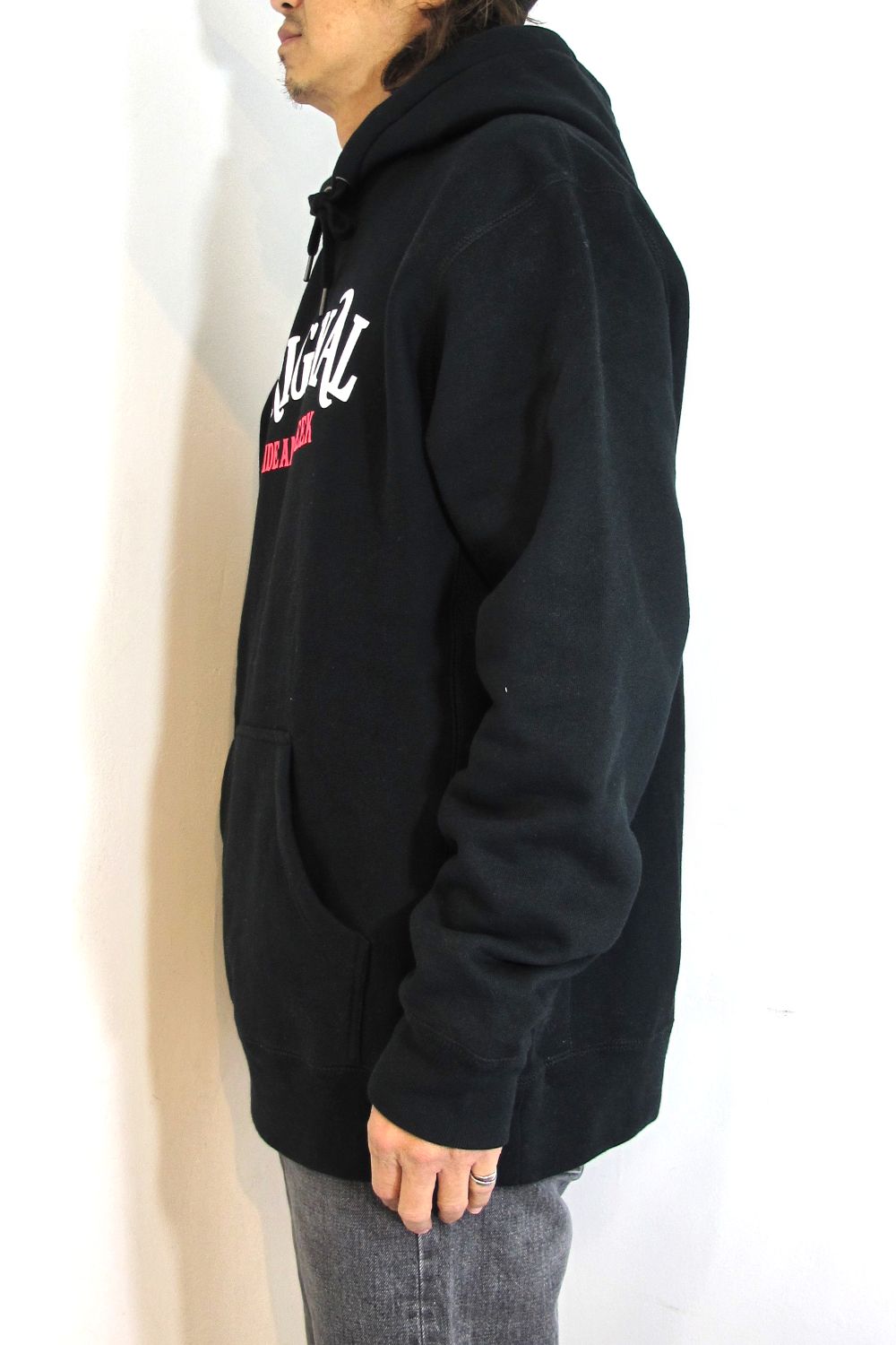 HIDE AND SEEK - ×TENDERLOIN HOODED SWEATSHIRT-2 (BLACK