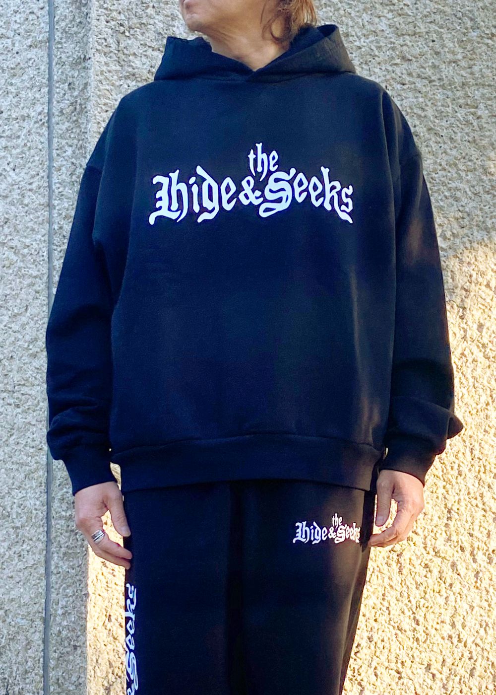 HIDE AND SEEK - The H&S Hooded Sweat Shirt (BLACK) / 西浦徹 コラボ