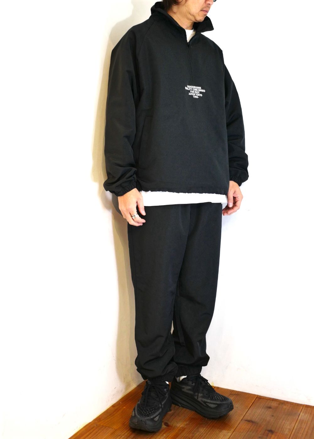 HIDE AND SEEK - Nylon Anorak Jacket (BLACK) / セットアップ