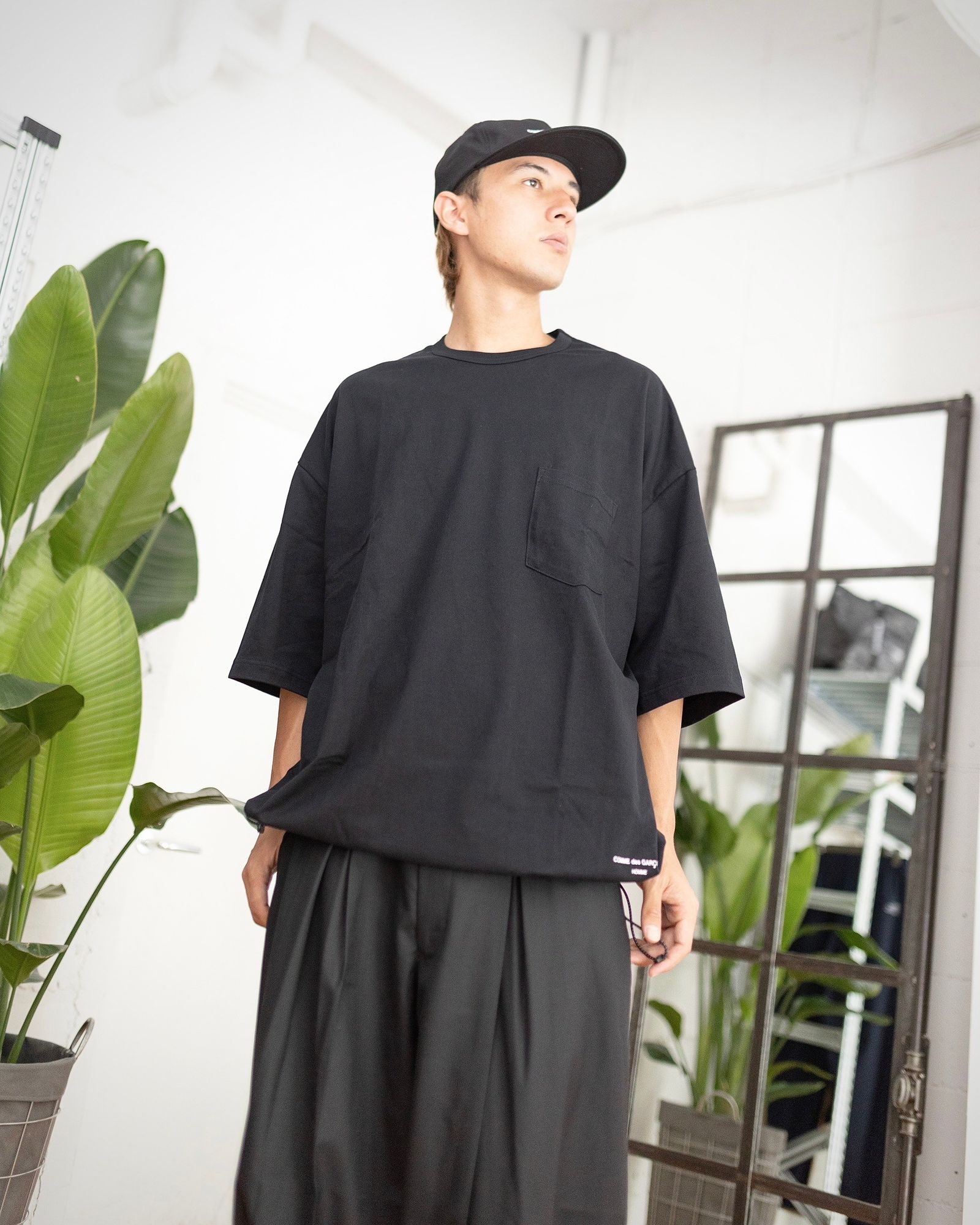 COMME des GARCONS HOMME 綿天竺ポケットTシャツ(WHITE) スタイル 8月3