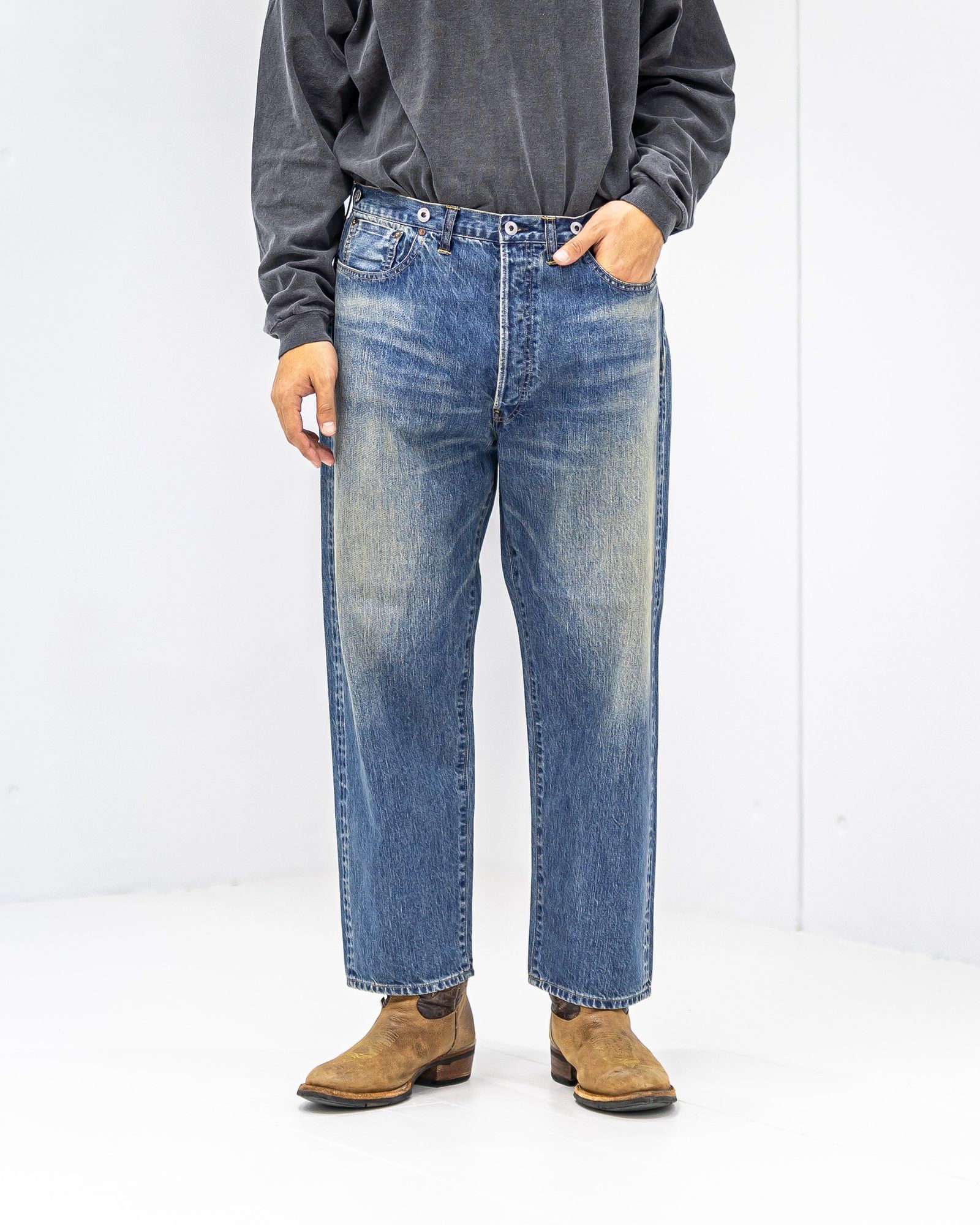 A.PRESSE - アプレッセ 2025 STYLE2 No.22 Washed Wide Denim Pants(AP