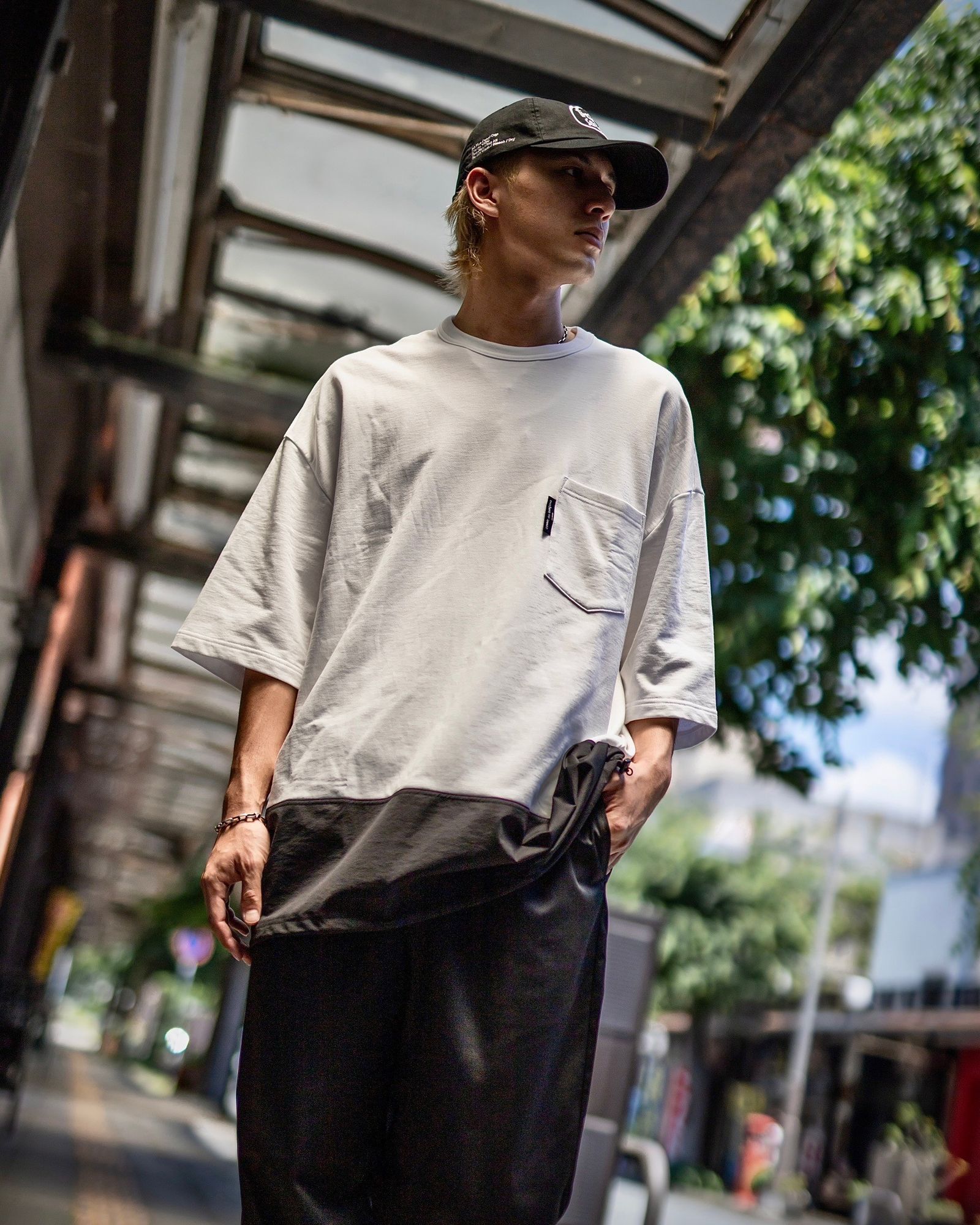 コムデギャルソンオム 24SS 異素材切り替えTシャツ style 2024.6.17