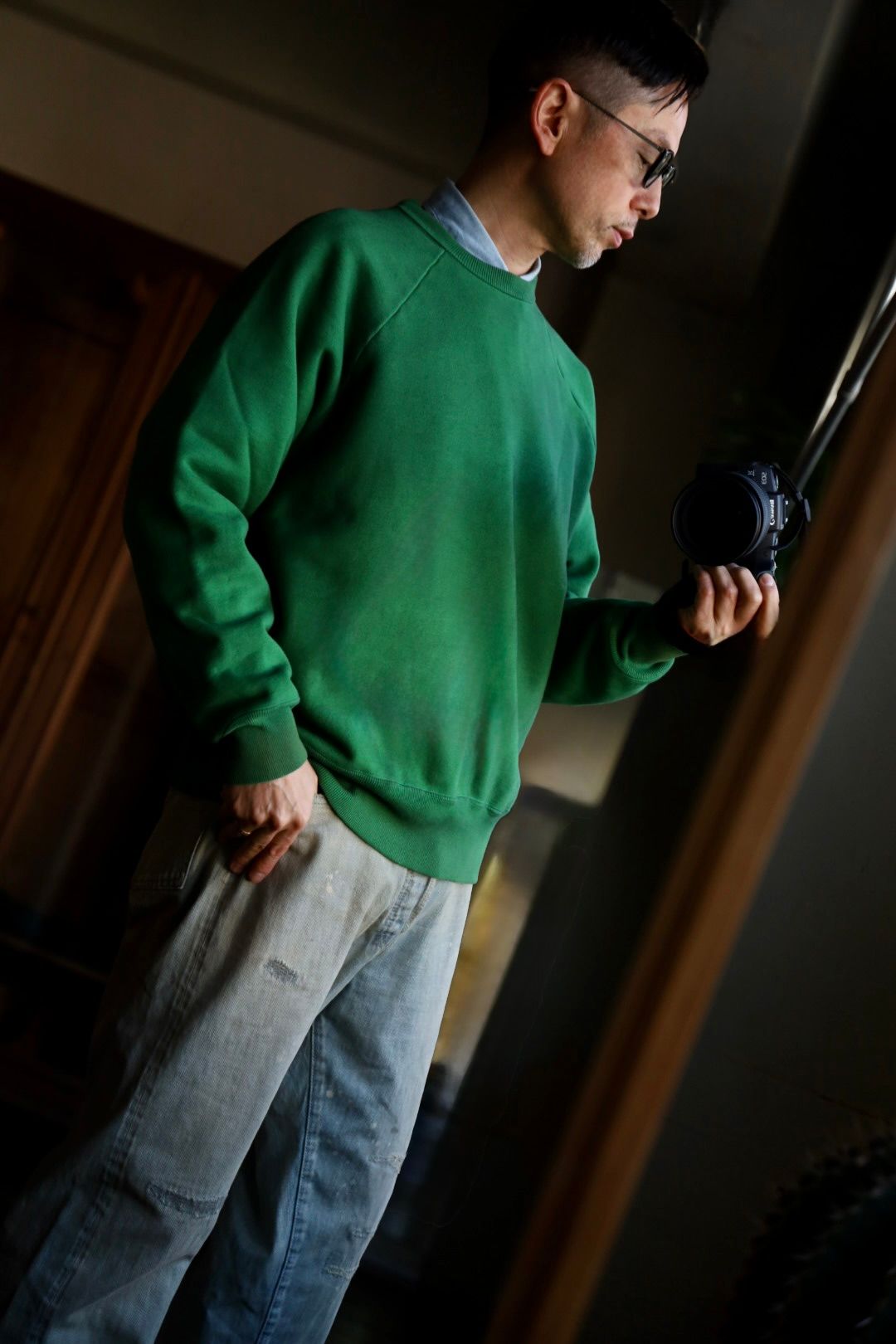 A.PRESSE - アプレッセ Vintage Sweatshirt(25SAP-05-05K)GREEN | MARK