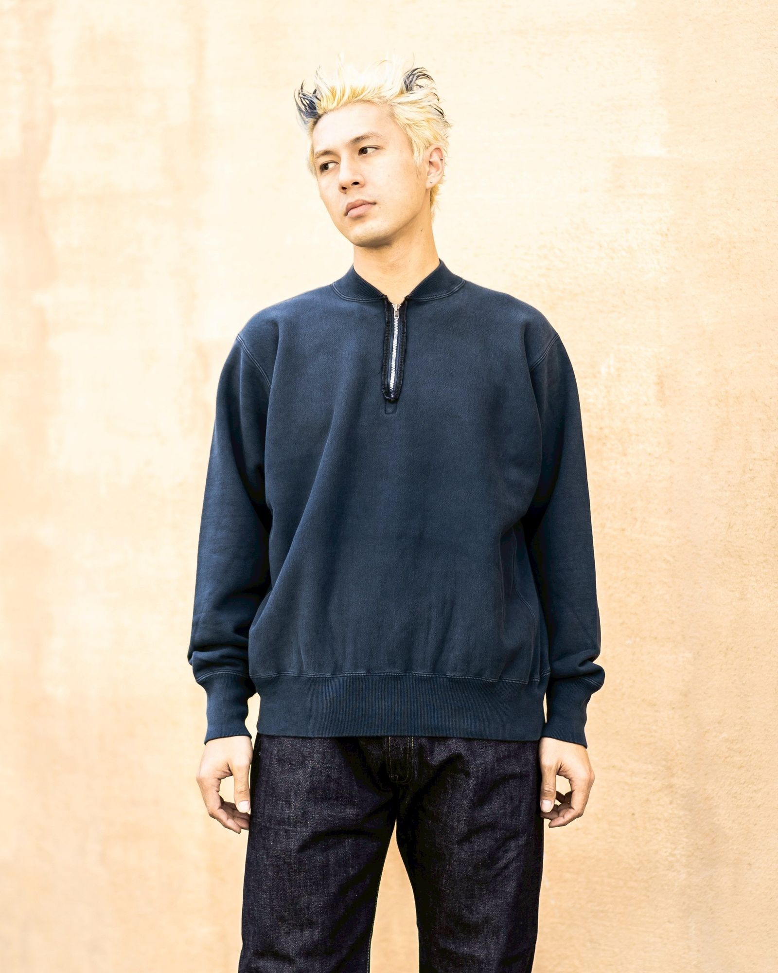 A.PRESSE Vintage Half Zip Rib Collar Sweatshirt 新作発売！ | 7607