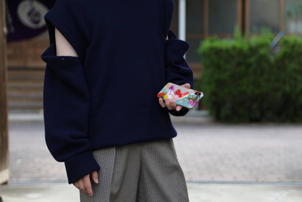 YOKE DETACHABLE FOLD UP SHARE KNIT カシミヤ混 YOKE DETACHABLE FOLD