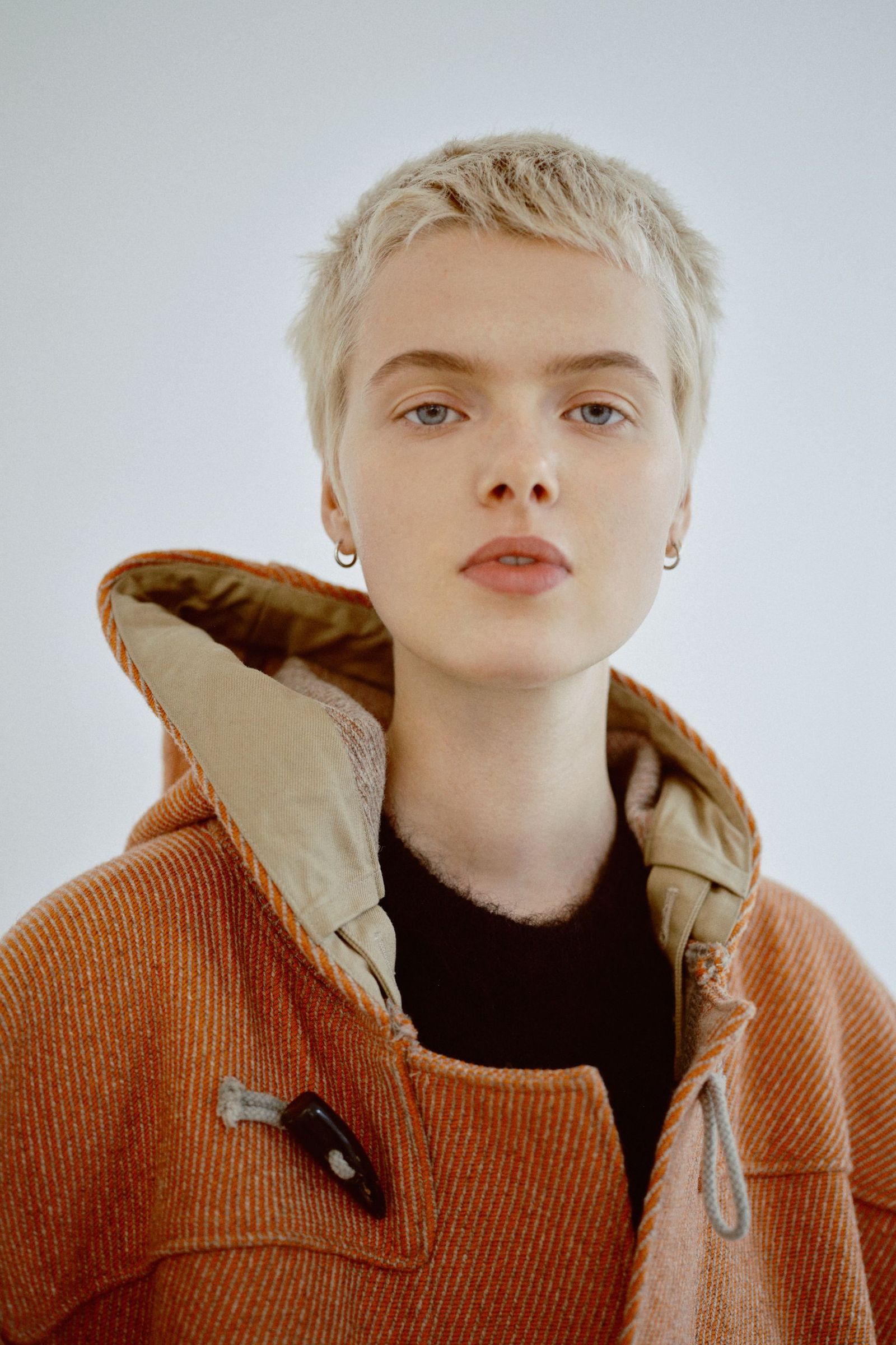 INTERIM - HYPER BIG CASHMERE HEAVY ROYAL NAVY DUFFEL COAT | ORANGE