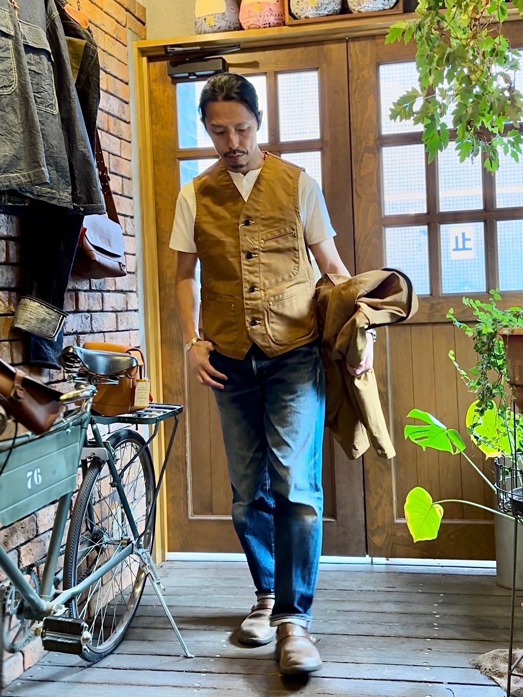 SUGAR CANE - SC14375 / 13oz. BROWN DUCK WORK VEST 13oz / ブラウン