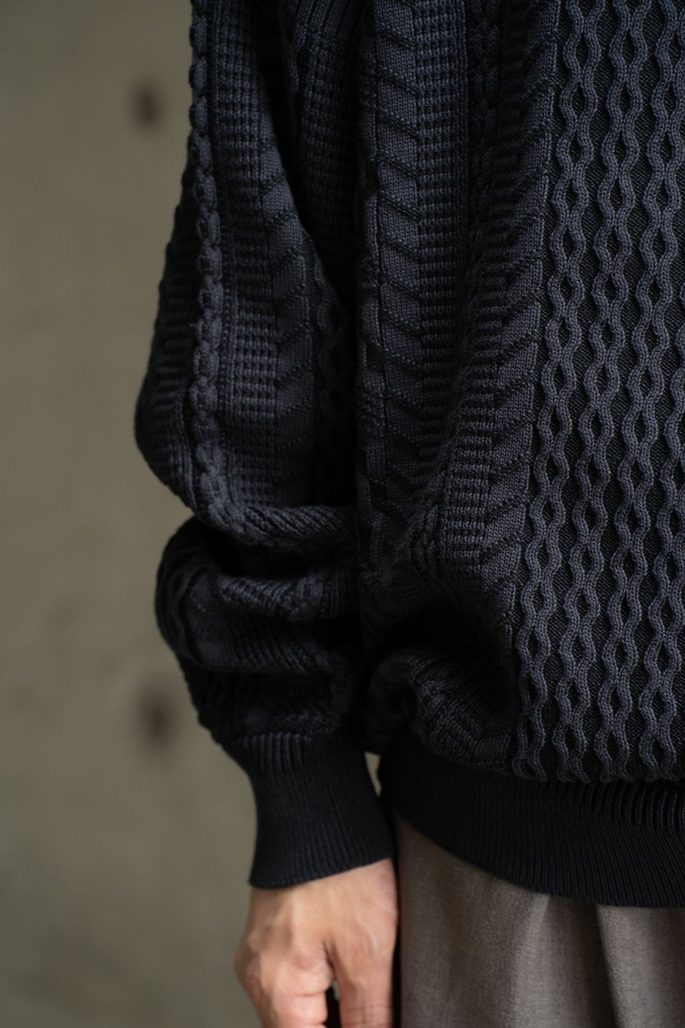 YASHIKI - 【ラスト1点】【25AW】Fubuki Knit(DARK NAVY) | Salty