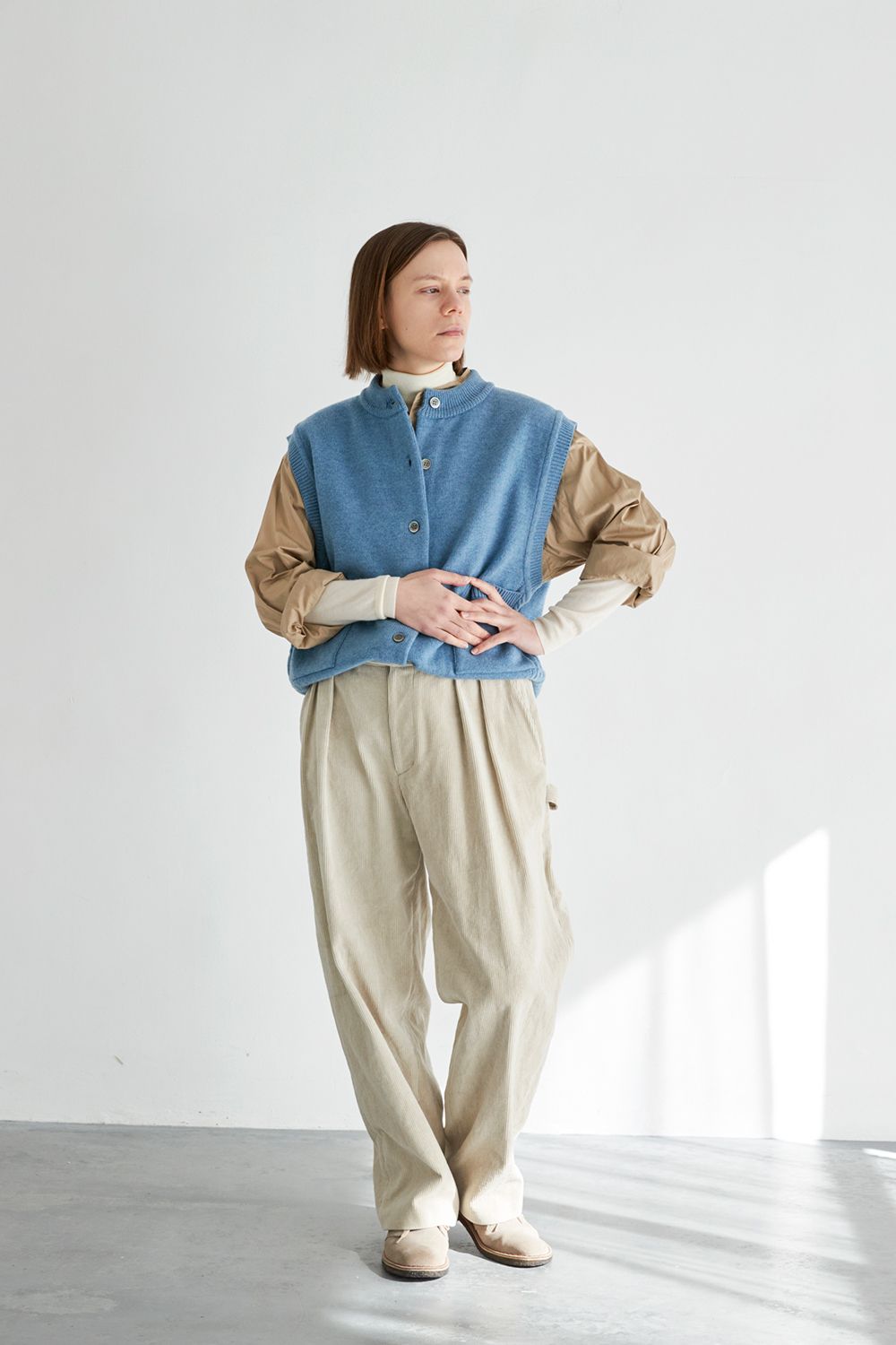 YASHIKI - Shiraiki Vest(SAX BLUE) | Salty