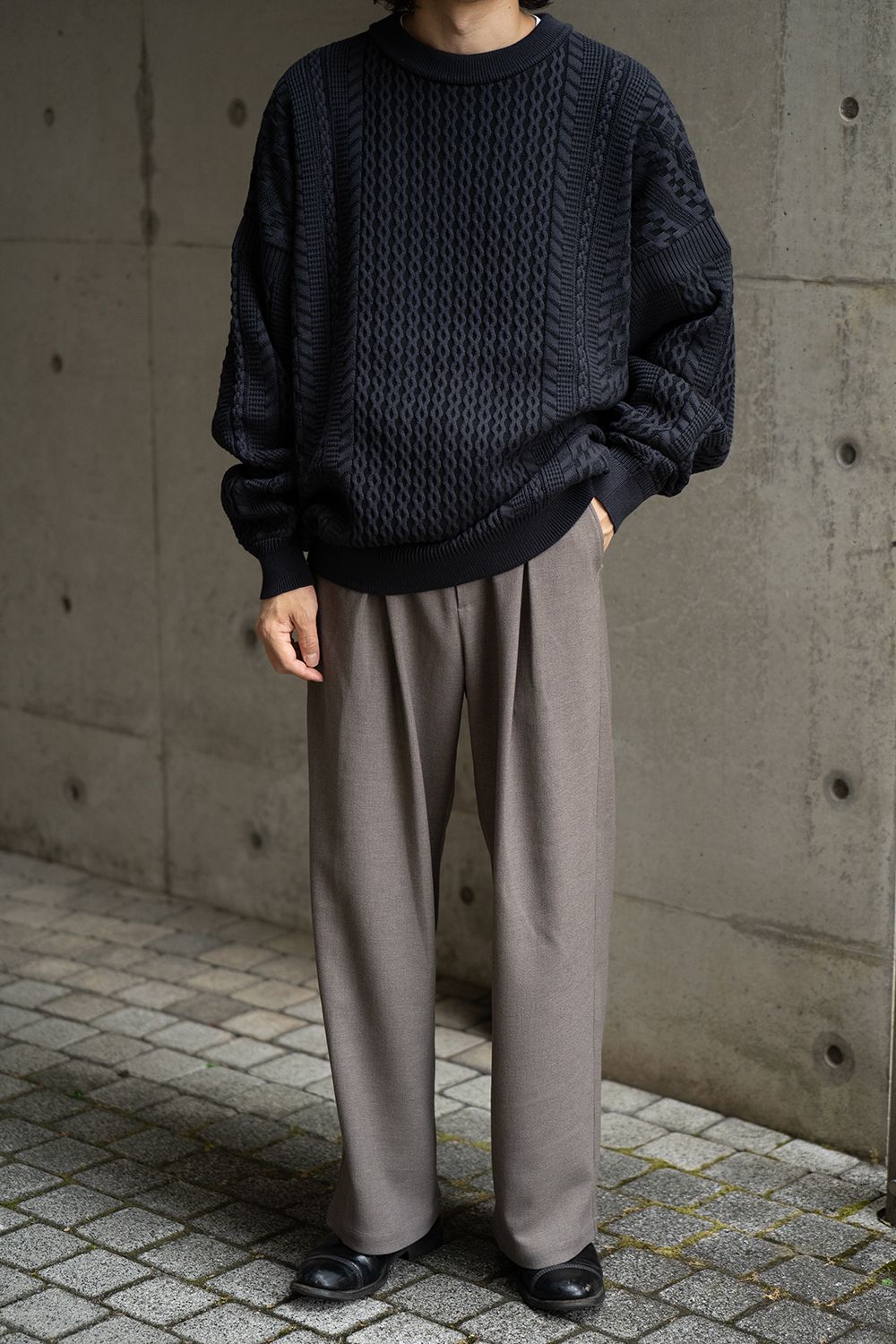 YASHIKI - 【ラスト1点】【25AW】Fubuki Knit(DARK NAVY) | Salty