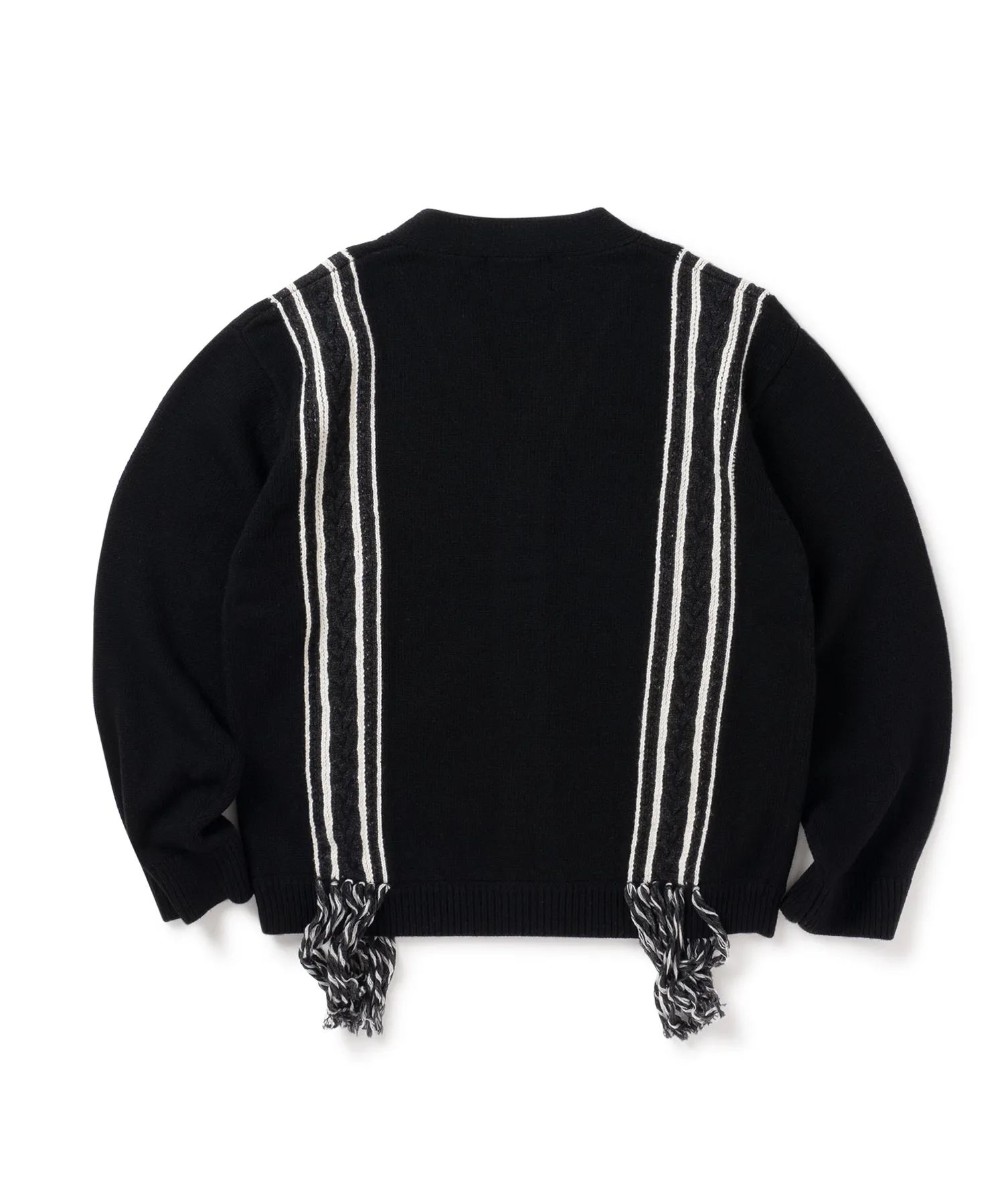 SON OF THE CHEESE - FRINGE KNIT CARDIGAN / BLACK / ニット