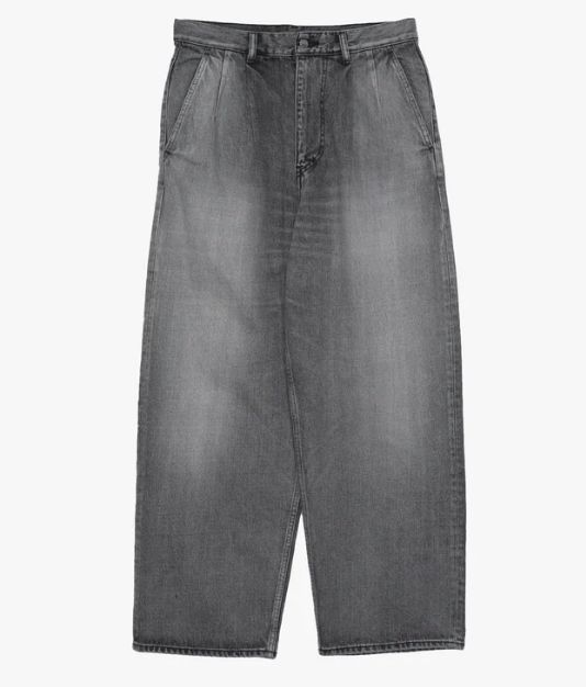 Graphpaper - Selvage Denim Two Tuck Pants -LIGHT FADE- / BLACK