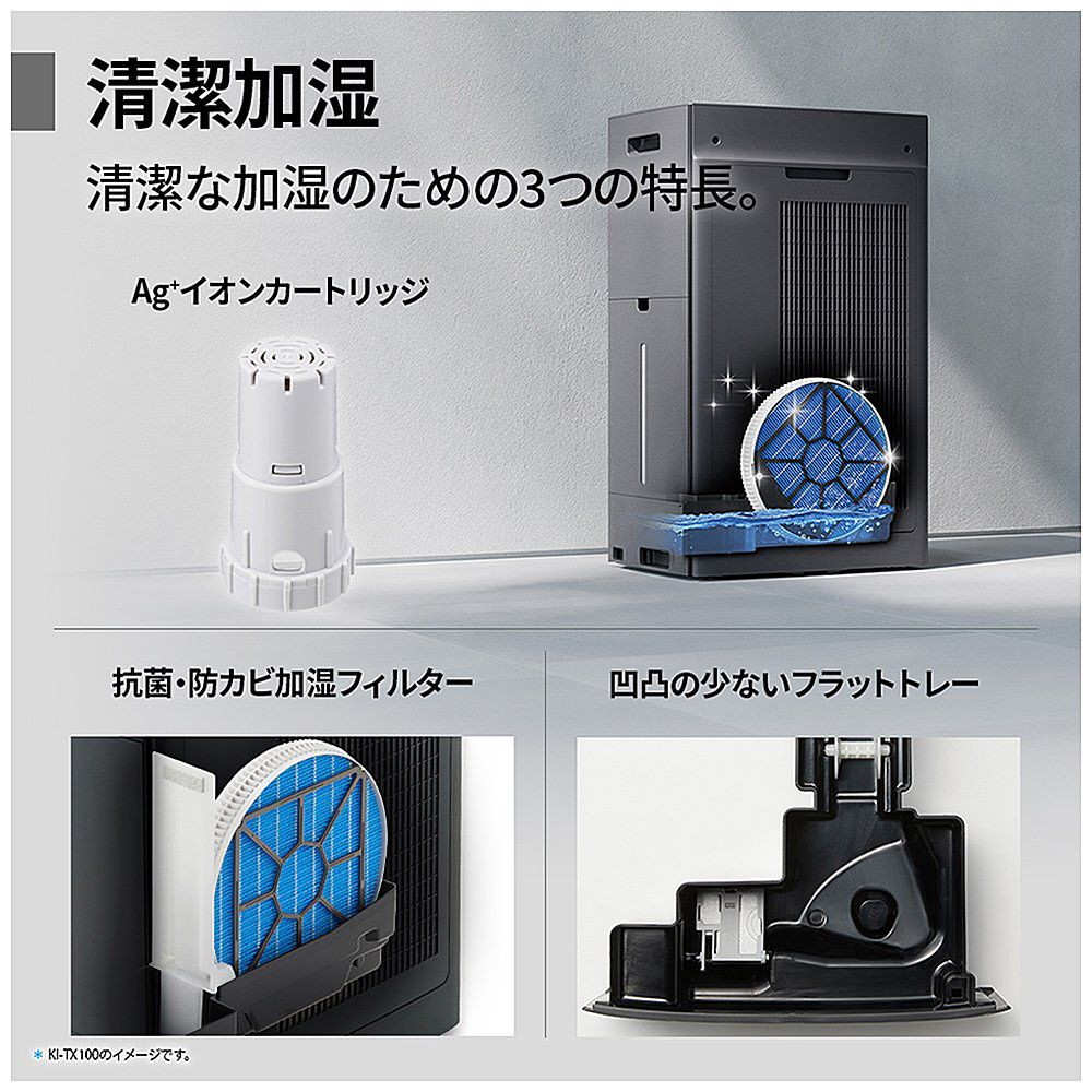 プラズマクラスター加湿空気清浄機 ホワイト系 KI-TX75-W ［適用畳数