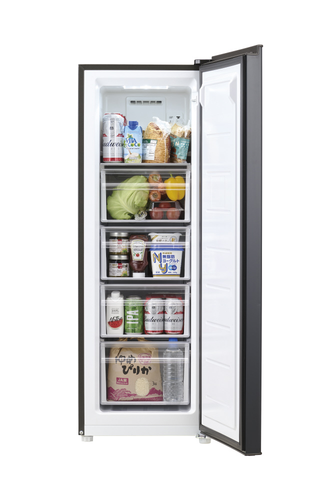 前開き式 ファン式 冷凍庫107L ハイアール ブラック JF-UFS11A(K) ［幅