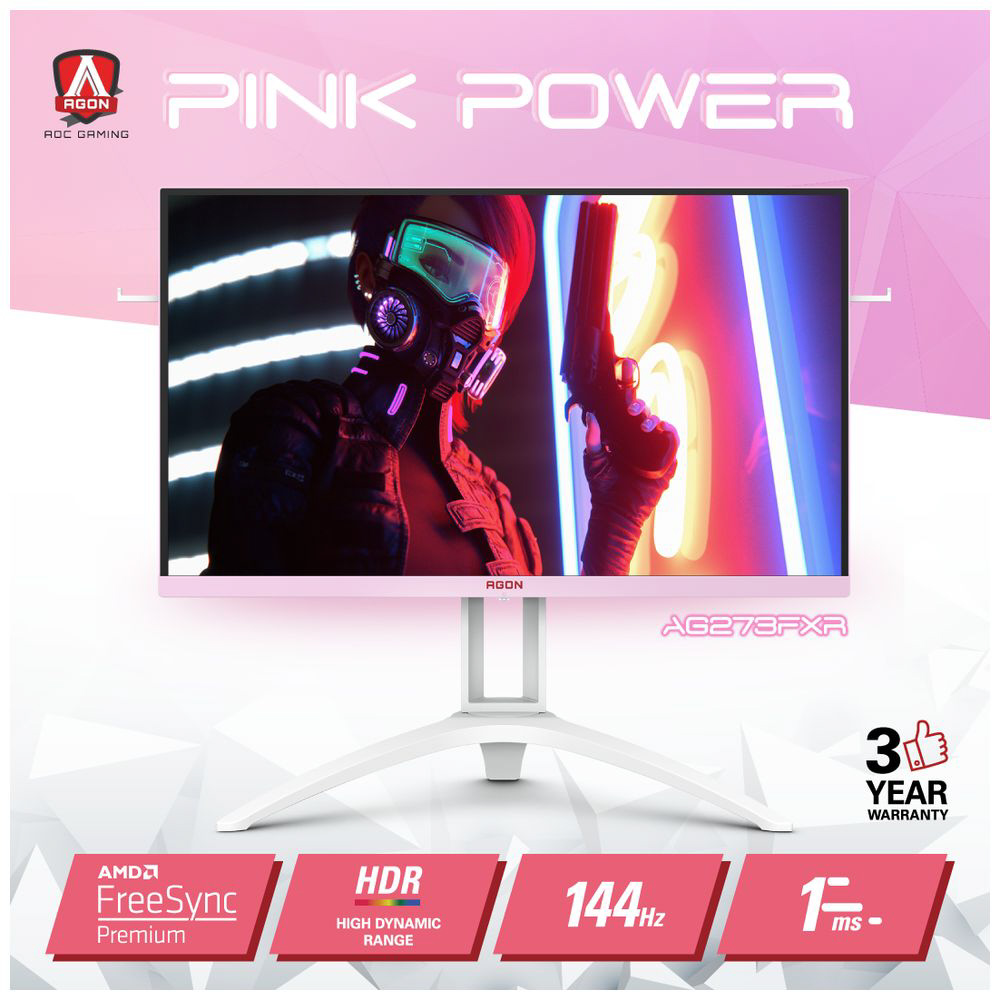 AG273FXR/11 ゲーミングモニター ホワイト＆ピンク ［27型 /フルHD